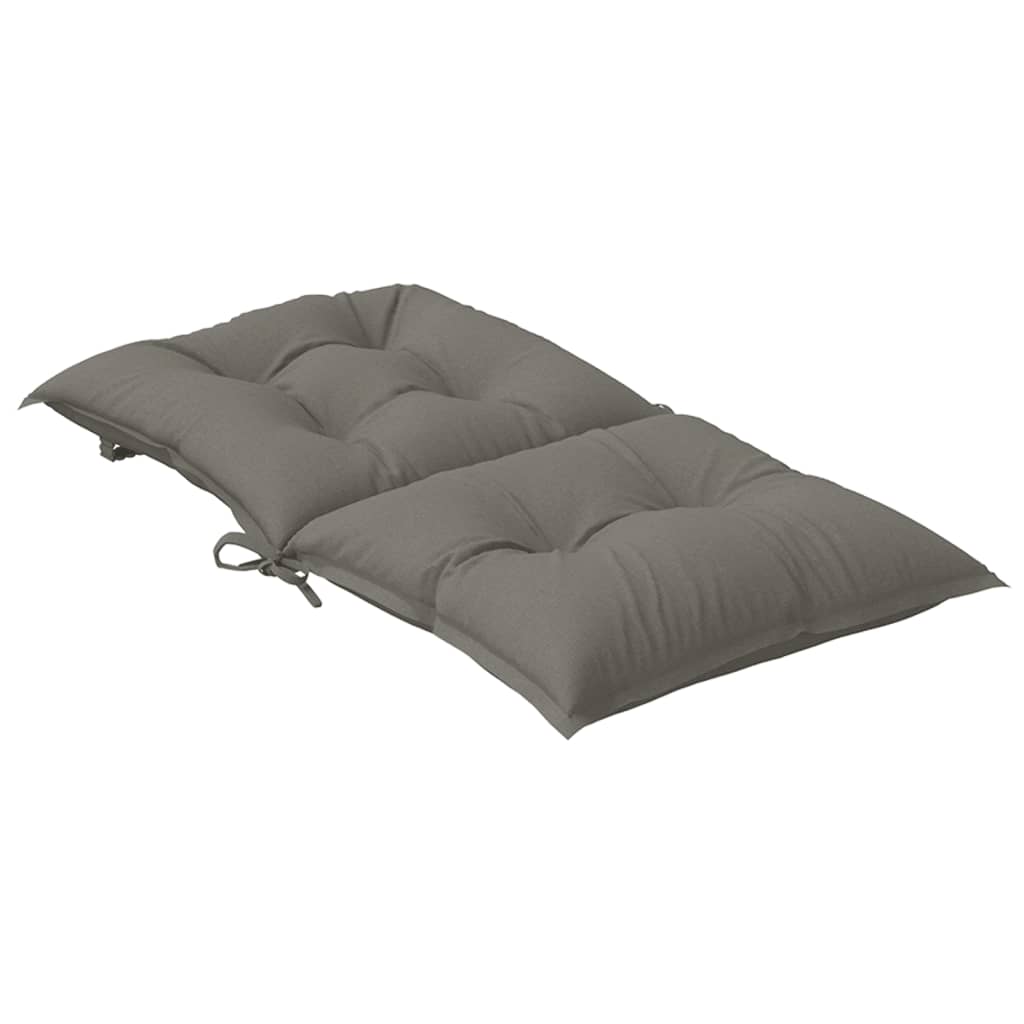 Coussins de chaise à dossier bas lot de 2 gris foncé mélangé