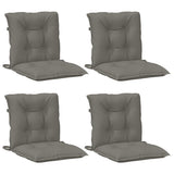 Coussins de chaise à dossier bas lot de 4 gris foncé mélangé