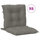 Coussins de chaise à dossier bas lot de 6 gris foncé mélangé