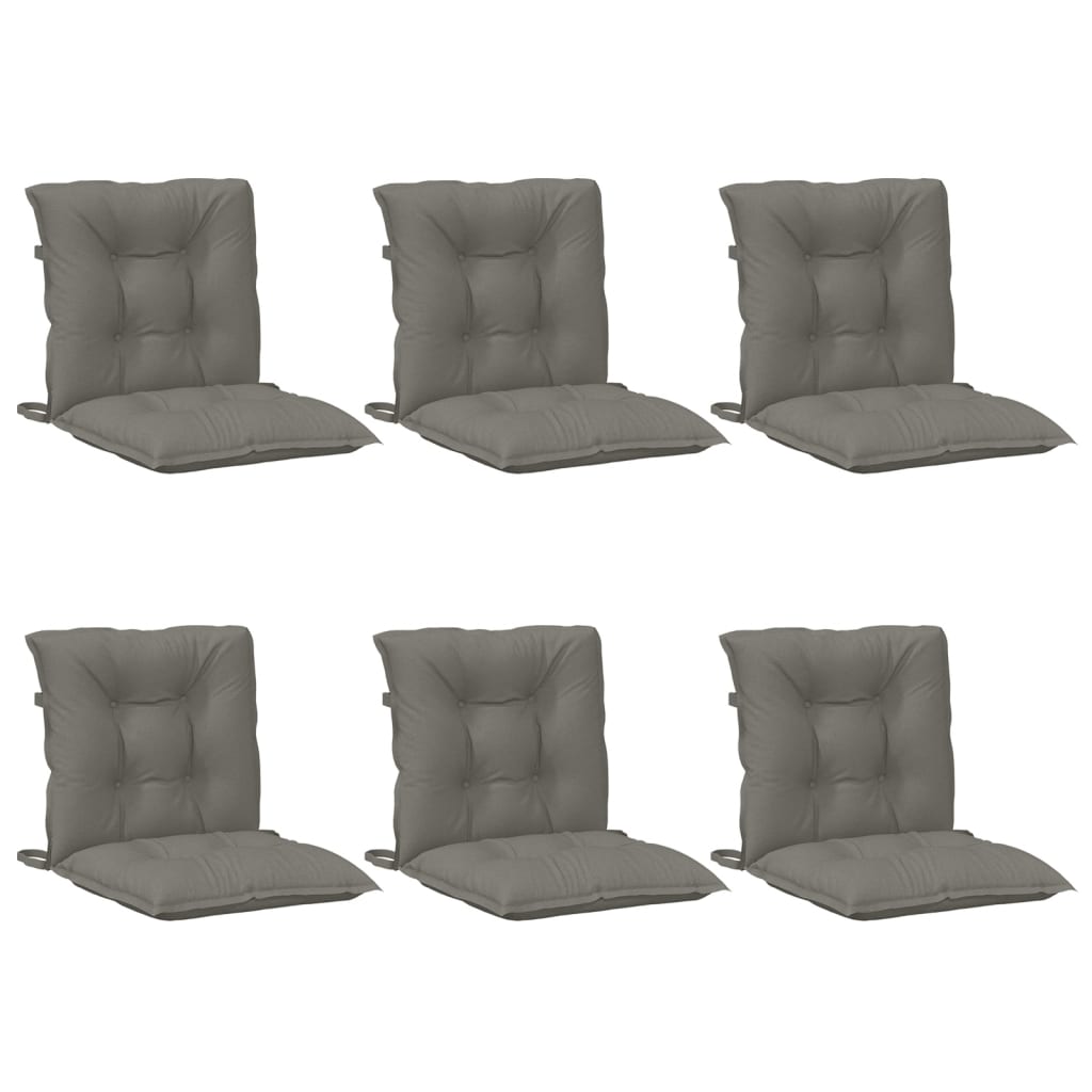 Coussins de chaise à dossier bas lot de 6 gris foncé mélangé