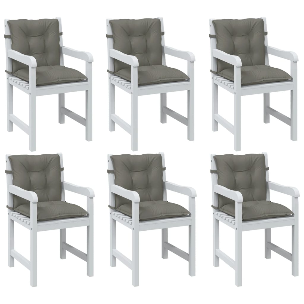 Coussins de chaise à dossier bas lot de 6 gris foncé mélangé