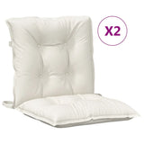 Coussins de chaise à dossier bas lot de 2 crème mélangé tissu