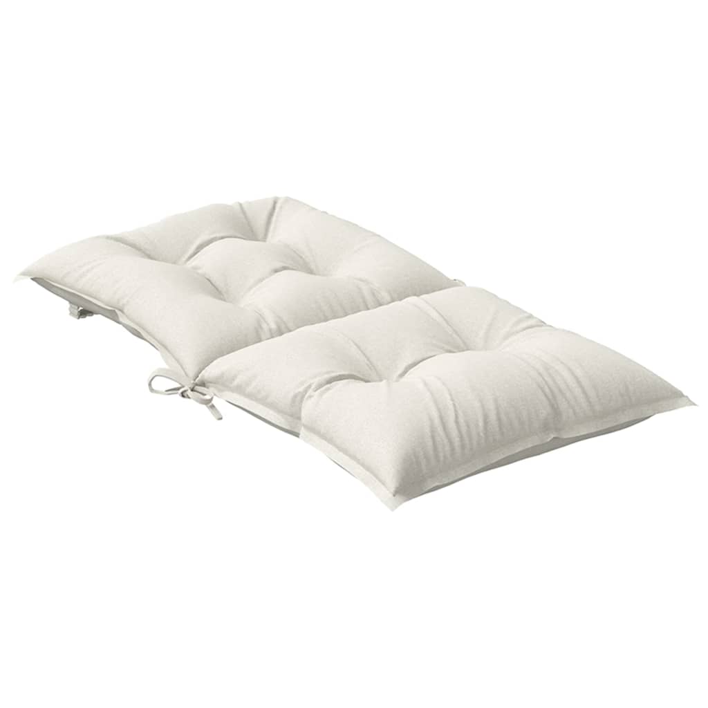 Coussins de chaise à dossier bas lot de 2 crème mélangé tissu