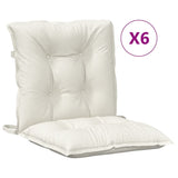 Coussins de chaise à dossier bas lot de 6 crème mélangé tissu