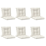 Low Back Chair Cushions Set of 6 Cream Mixed Fabric