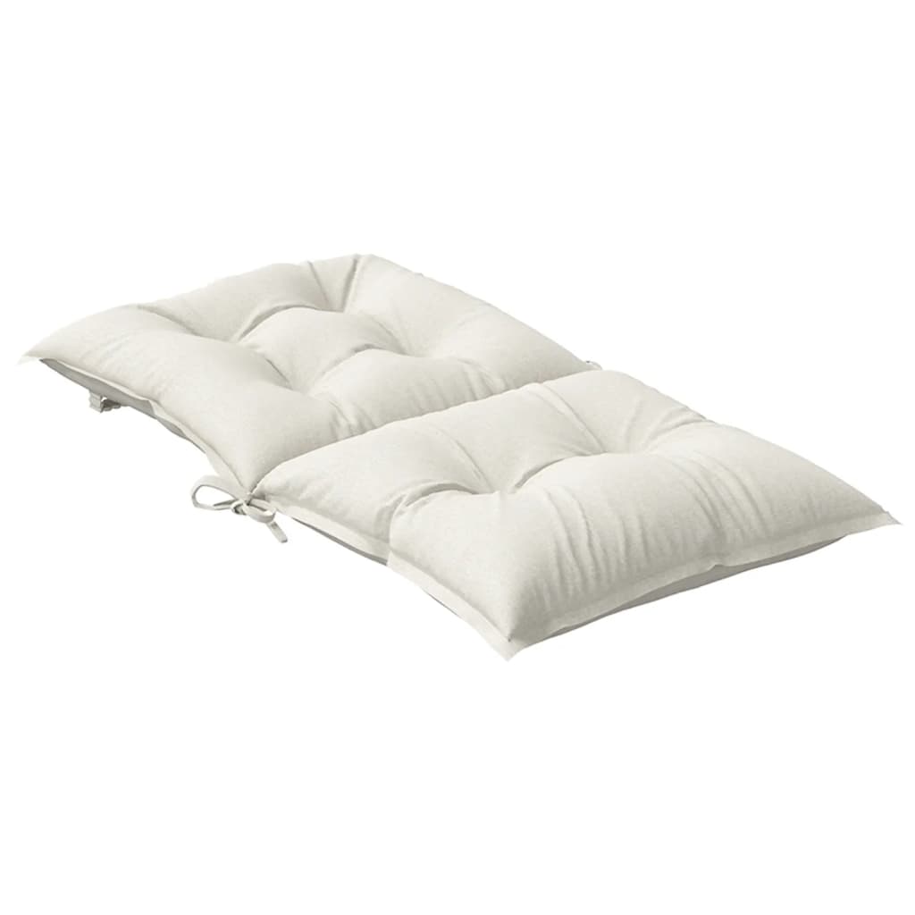 Coussins de chaise à dossier bas lot de 6 crème mélangé tissu