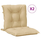 Coussins de chaise à dossier bas lot de 2 beige mélangé tissu