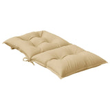 Coussins de chaise à dossier bas lot de 2 beige mélangé tissu