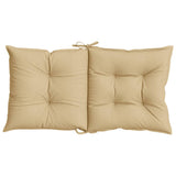 Coussins de chaise à dossier bas lot de 2 beige mélangé tissu