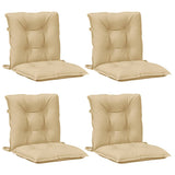 Coussins de chaise à dossier bas lot de 4 beige mélangé tissu