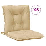 Coussins de chaise à dossier bas lot de 6 beige mélangé tissu