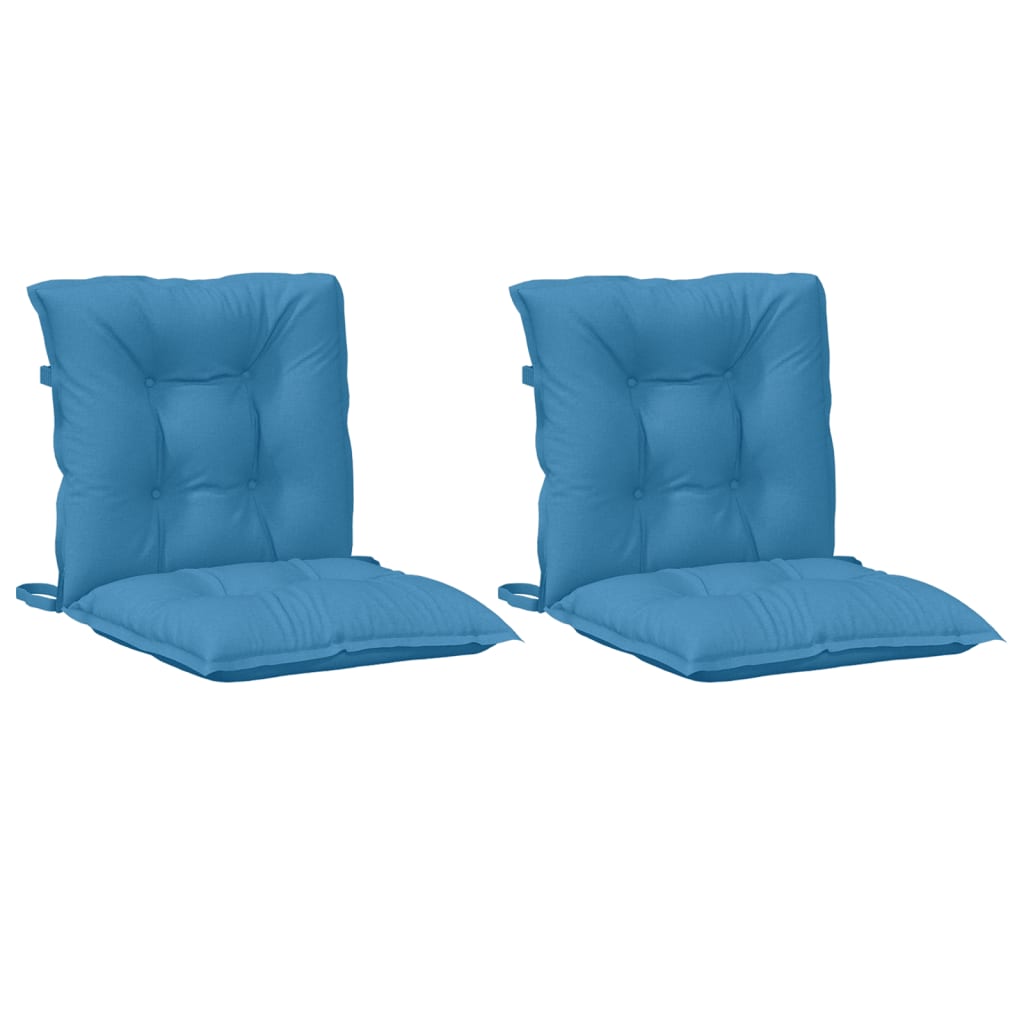 Coussins de chaise à dossier bas lot de 2 bleu mélangé tissu