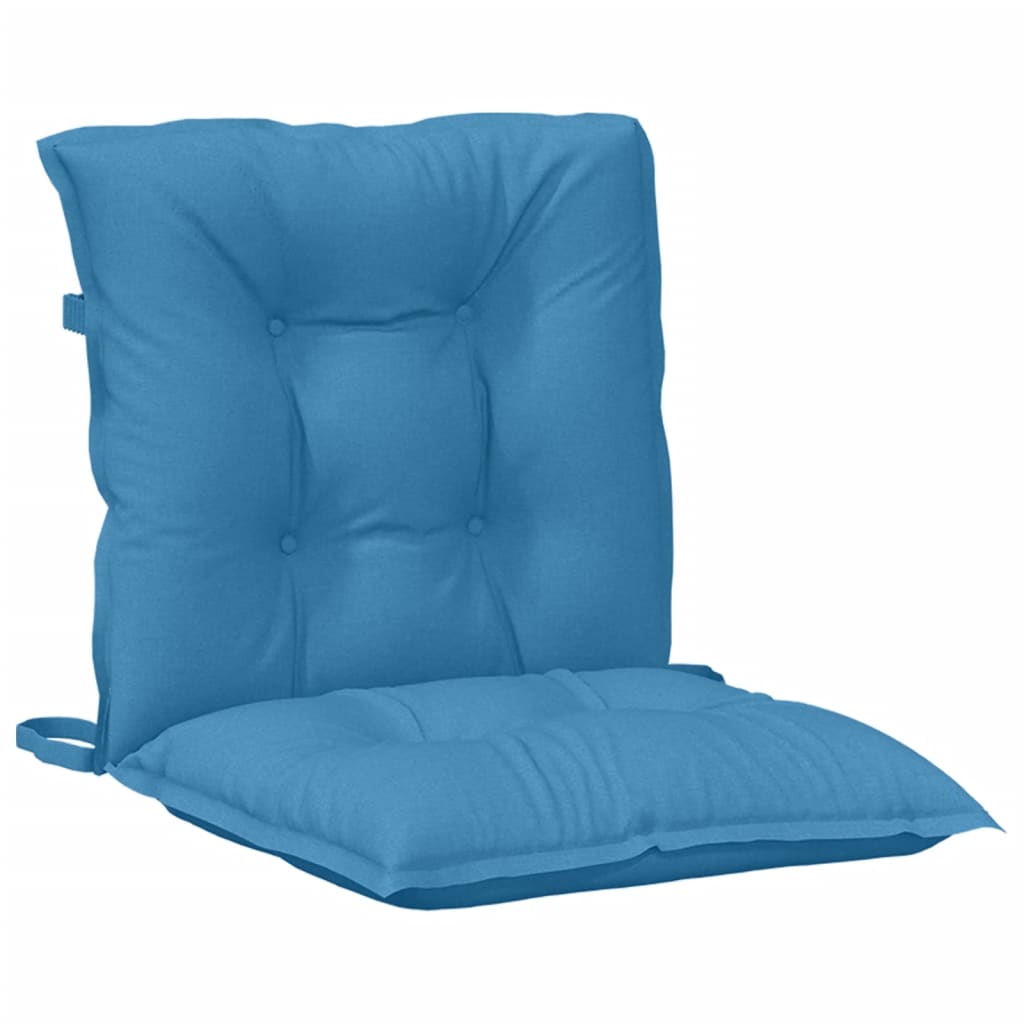 Coussins de chaise à dossier bas lot de 2 bleu mélangé tissu