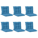 Coussins de chaise à dossier bas lot de 6 bleu mélangé tissu