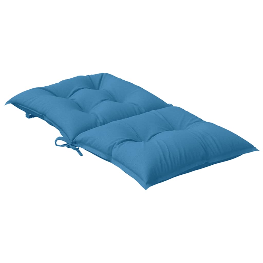 Coussins de chaise à dossier bas lot de 6 bleu mélangé tissu