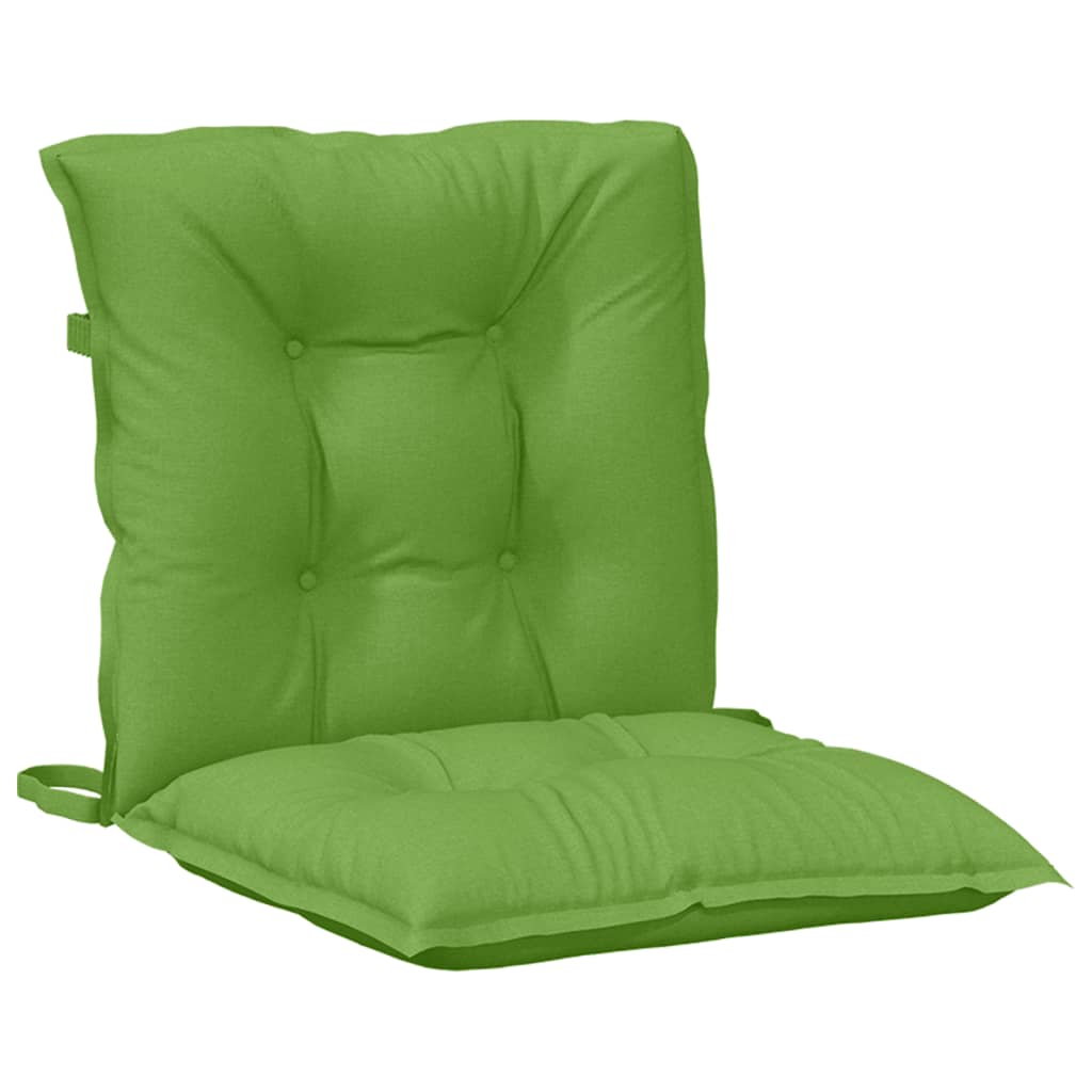 Coussins de chaise à dossier bas lot de 4 vert mélangé tissu