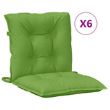 Coussins de chaise à dossier bas lot de 6 vert mélangé tissu