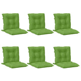 Coussins de chaise à dossier bas lot de 6 vert mélangé tissu