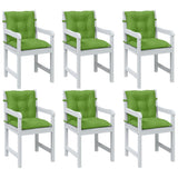 Coussins de chaise à dossier bas lot de 6 vert mélangé tissu