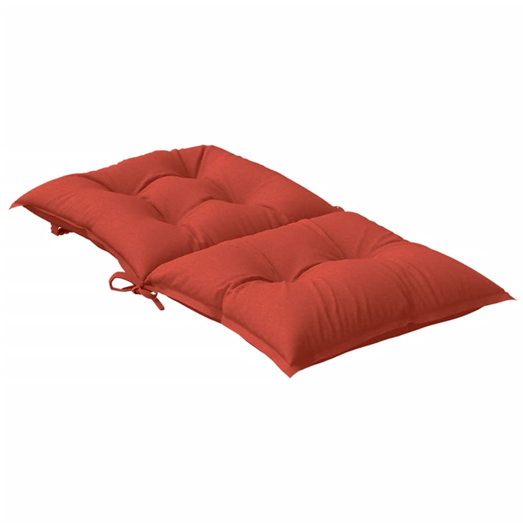 Coussins de chaise à dossier bas lot de 2 rouge mélangé tissu