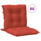 Coussins de chaise à dossier bas lot de 6 rouge mélangé tissu