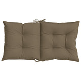 Coussins de chaise à dossier bas lot de 2 taupe mélangé tissu