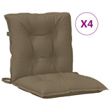 Coussins de chaise à dossier bas lot de 4 taupe mélangé tissu