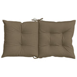 Coussins de chaise à dossier bas lot de 4 taupe mélangé tissu