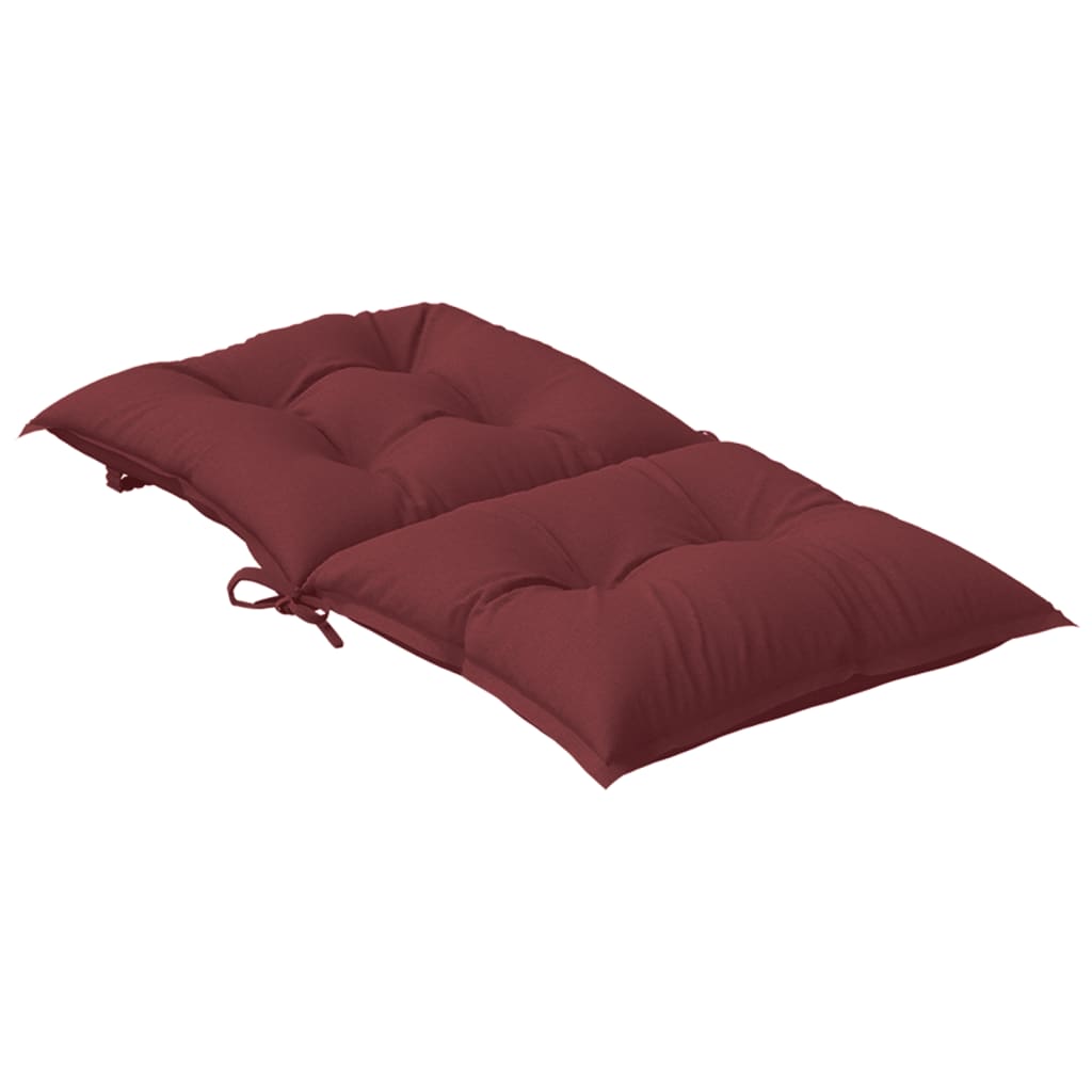 Coussins de chaise dossier bas lot de 4 rouge bordeaux mélangé