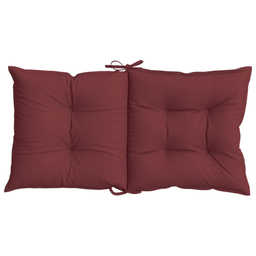 Low Back Chair Cushions Set of 4 Burgundy Red Mix