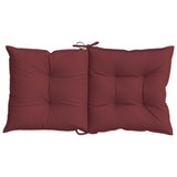 Coussins de chaise dossier bas lot de 4 rouge bordeaux mélangé