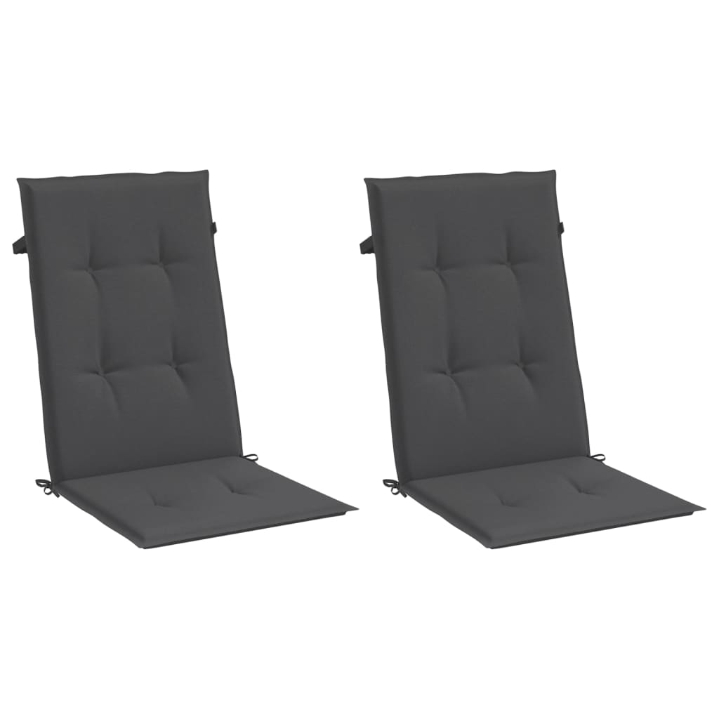 Coussins de chaise à dossier haut lot de 2 anthracite mélangé