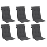 Coussins de chaise à dossier haut lot de 6 anthracite mélangé