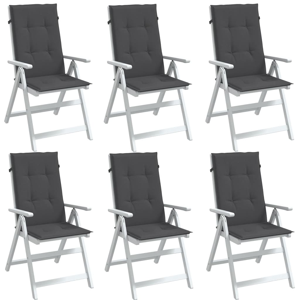 Coussins de chaise à dossier haut lot de 6 anthracite mélangé