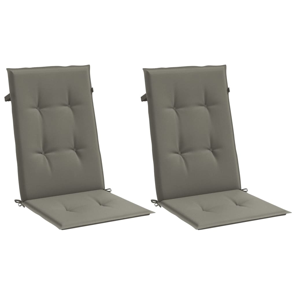 High Back Chair Cushions Set of 2 Dark Grey Mix