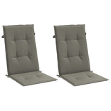 High Back Chair Cushions Set of 2 Dark Grey Mix