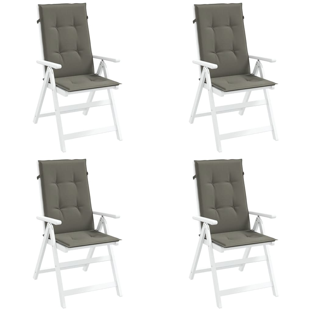 Coussins de chaise à dossier haut lot de 4 gris foncé mélangé