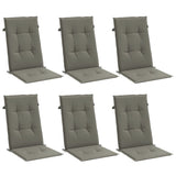 Coussins de chaise à dossier haut lot de 6 gris foncé mélangé