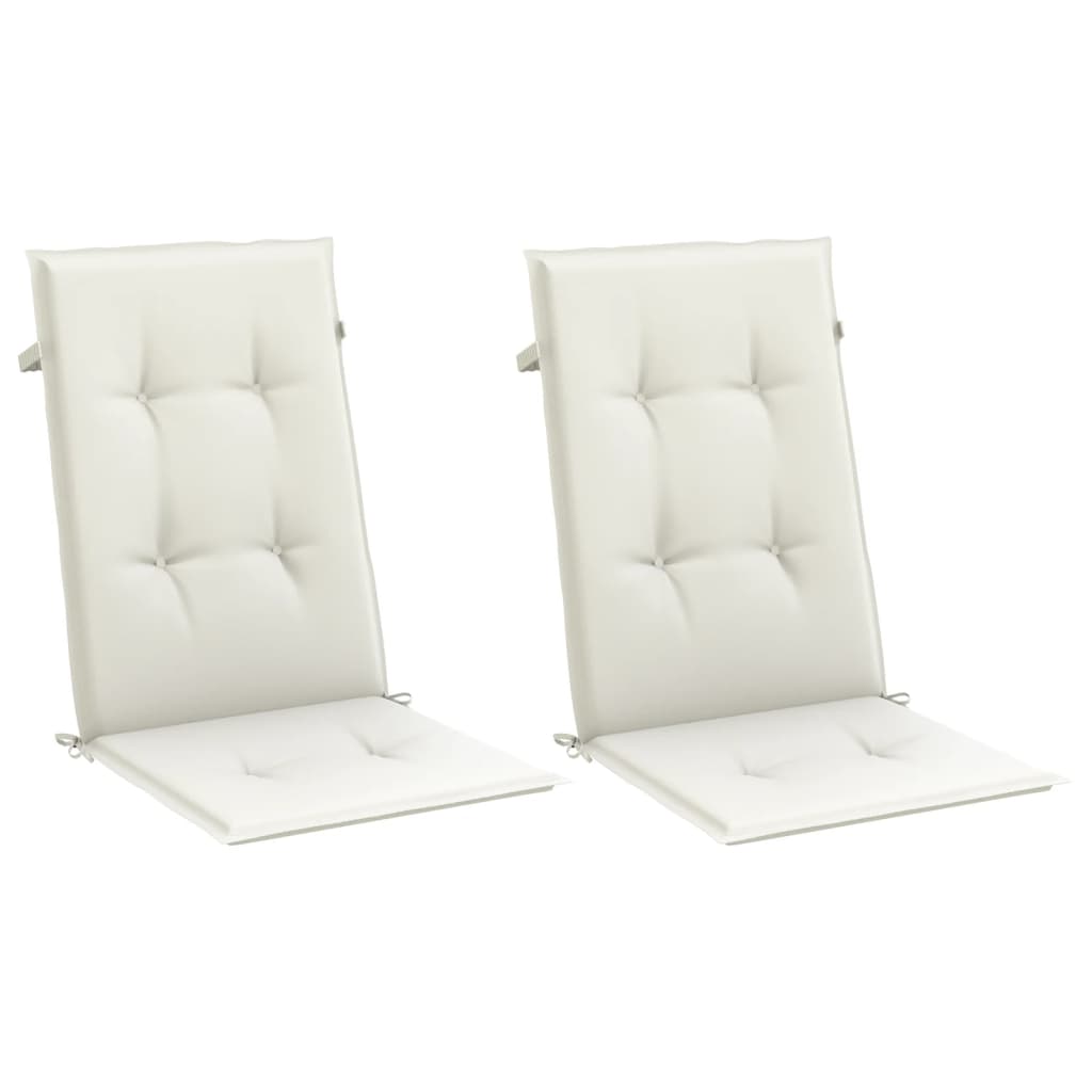 Coussins de chaise à dossier haut lot de 2 crème mélangé tissu