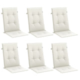 High Back Chair Cushions Set of 6 Cream Mixed Fabric