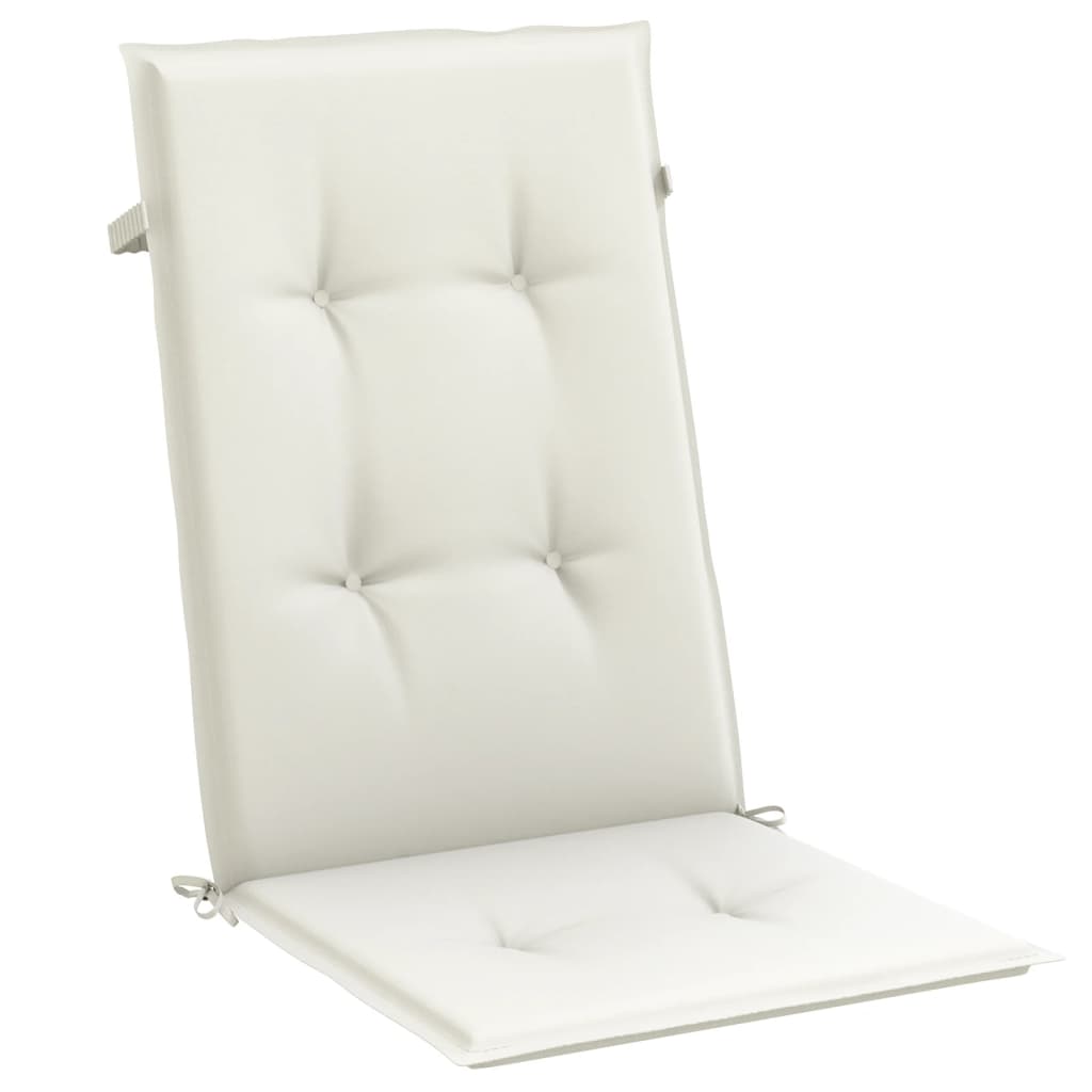 Coussins de chaise à dossier haut lot de 6 crème mélangé tissu