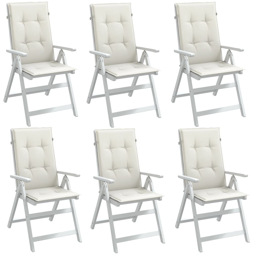 Coussins de chaise à dossier haut lot de 6 crème mélangé tissu