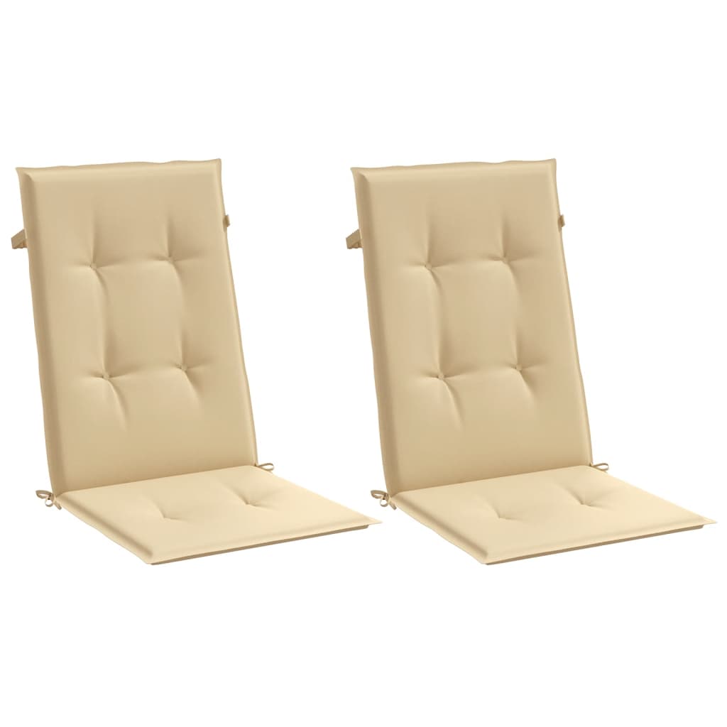 Coussins de chaise à dossier haut lot de 2 beige mélangé tissu