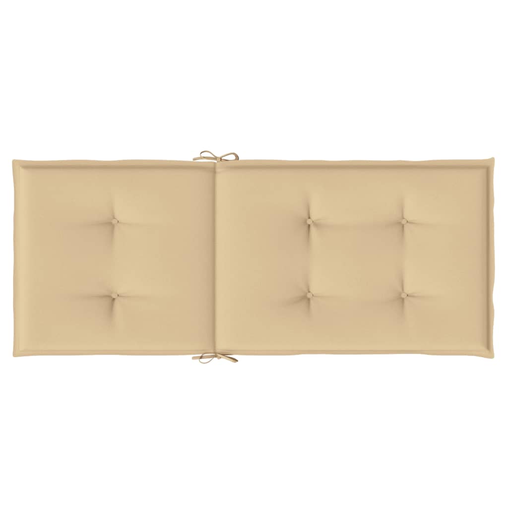 Coussins de chaise à dossier haut lot de 2 beige mélangé tissu