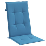 Coussins de chaise à dossier haut lot de 4 bleu mélangé tissu