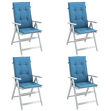 Coussins de chaise à dossier haut lot de 4 bleu mélangé tissu