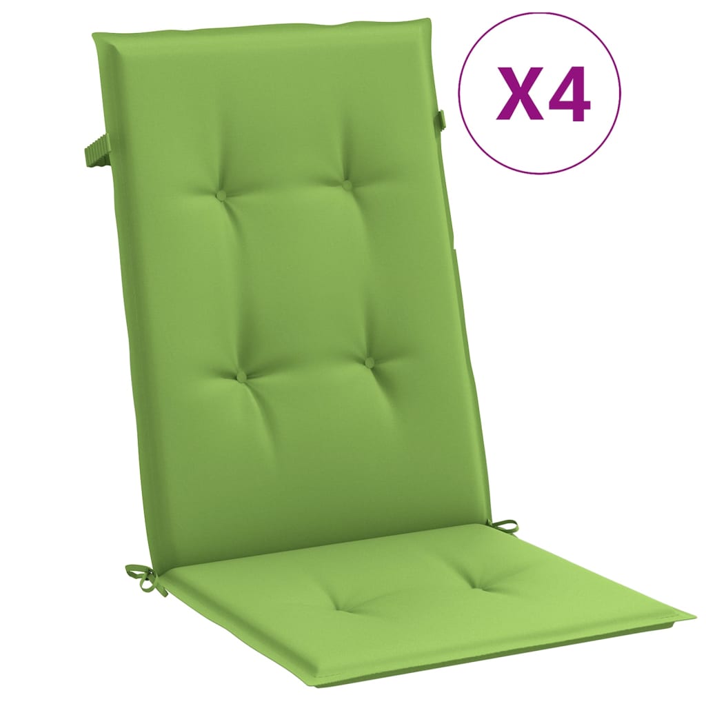 Coussins de chaise à dossier haut lot de 4 vert mélangé tissu