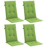 Coussins de chaise à dossier haut lot de 4 vert mélangé tissu