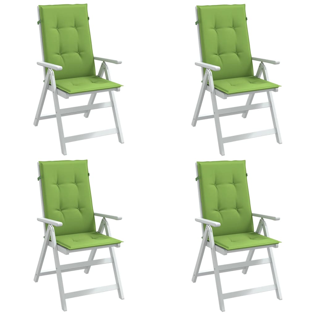 Coussins de chaise à dossier haut lot de 4 vert mélangé tissu