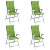 Coussins de chaise à dossier haut lot de 4 vert mélangé tissu